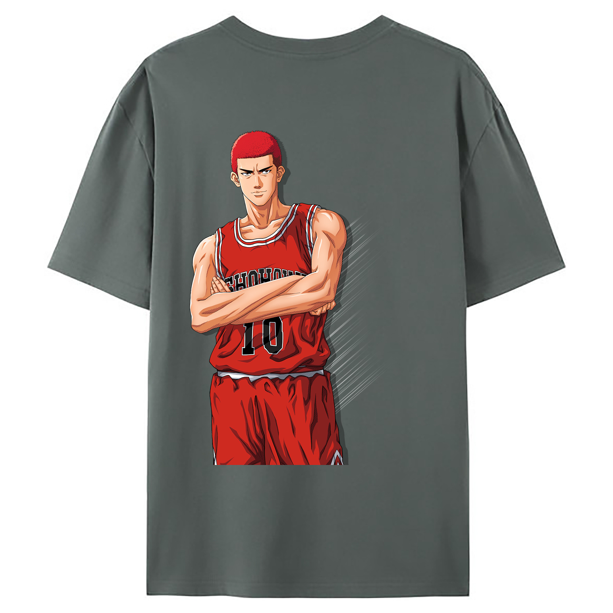 （画像用） SLAM DUNK／スラムダンク 綿100％ メンズ半袖Tシャツ（バックプリント） 通気性